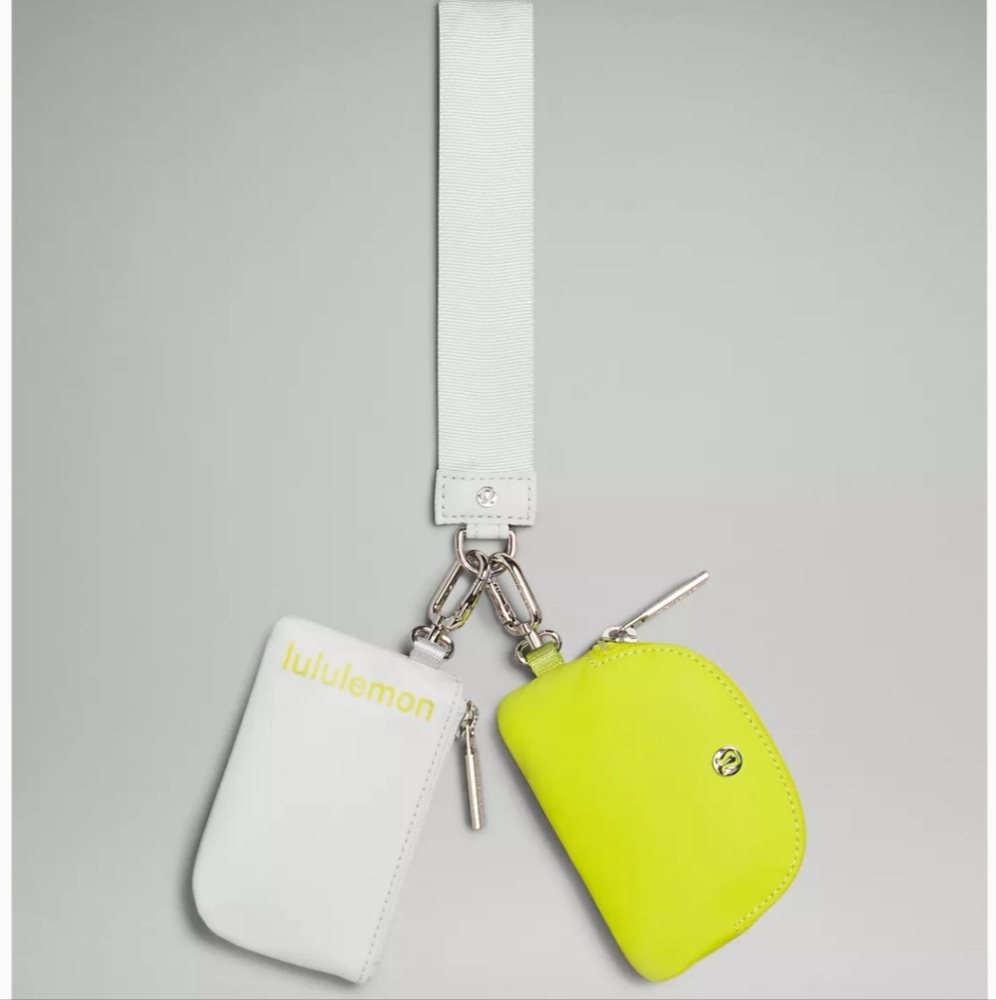 Lululemon Dual Pouch Wristlet Color Vapor/Lichen Lime